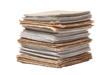 PNG Stack of recycled cardboard sheets isolated on white background