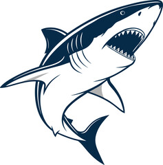 Fototapeta premium minimailst shark vector art illustration 