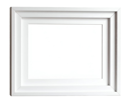 A versatile white picture frame featuring a clean inner border, ideal for framing various visual content.