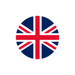 United Kingdom flag round icon isolated on white background