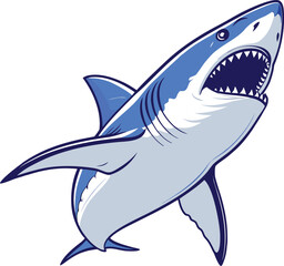 Obraz premium minimailst shark vector art illustration 