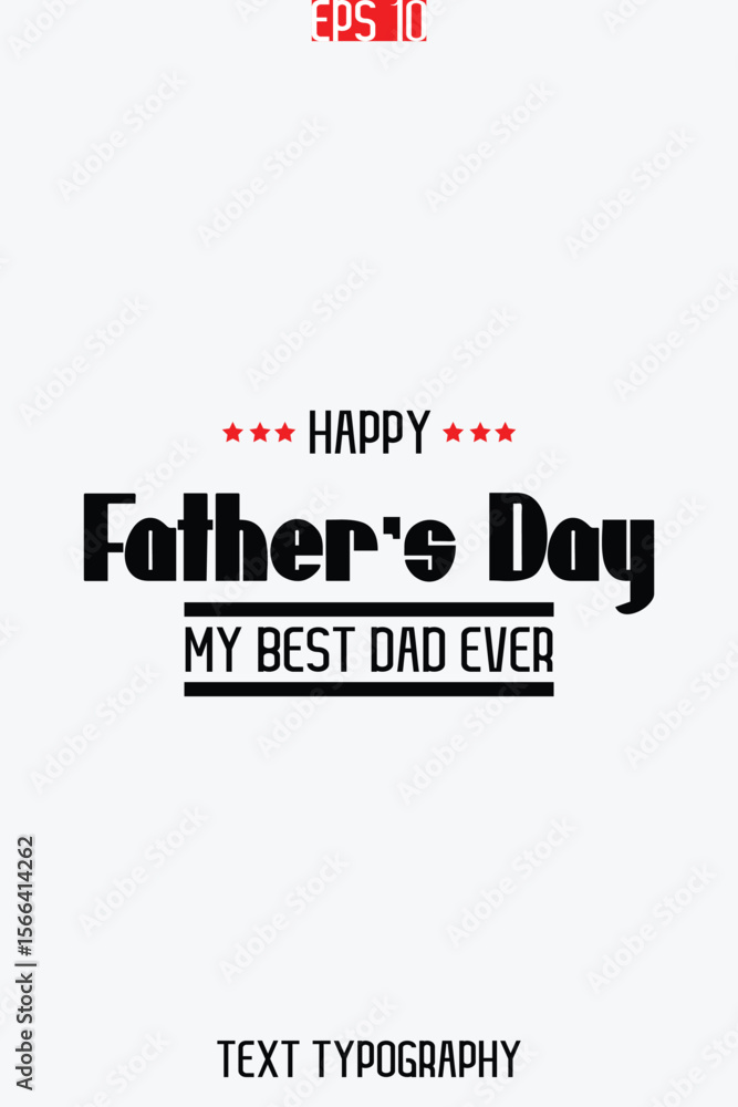 Fototapete happy father's day stylish modern typescript text vertical template