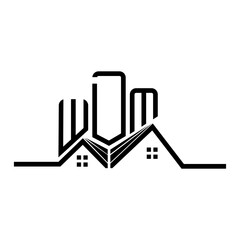 WDM Real State logo design, WDM simple and modern logo. WDM luxurious alphabet design