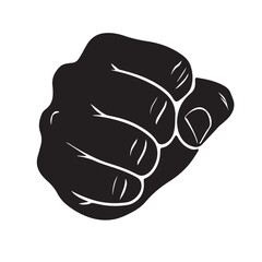 Cartoon vector illustration of a gloved hand making a thumbs-up sign, symbolizing power and positive design