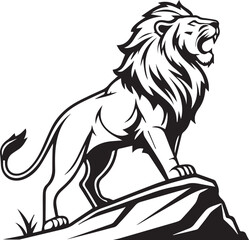 Obraz premium Lion illustration and silhouette style