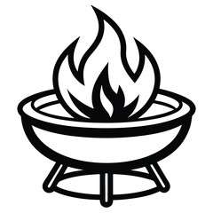 Solid color Fire pit vector design on white background