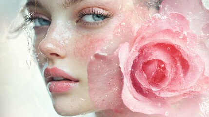 Fototapeta premium portrait blush water color