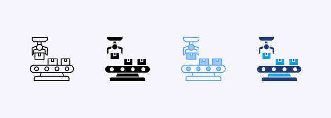 Assembly Line Icon Set Multiple Style Collection