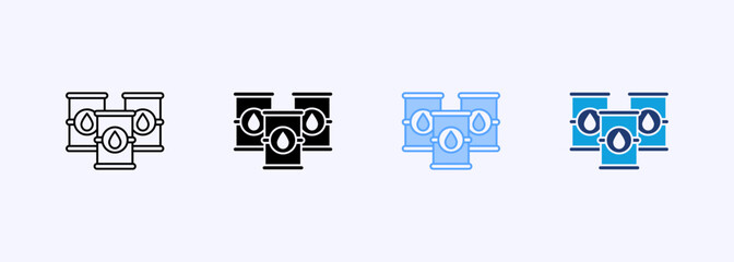 Barrel Icon Set Multiple Style Collection