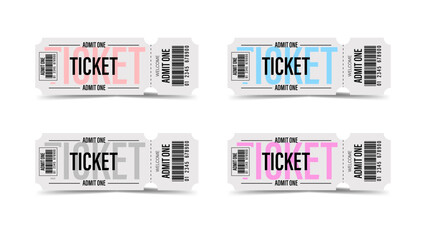 Modern ticket design.Admit one. Pass.Realistic ticket.