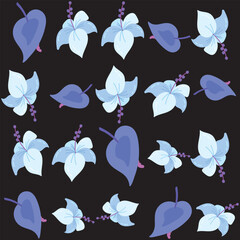 Florar Pattern. Abstract Floral Background Design with Artistic Botanical Elements