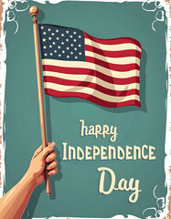 Happy Independence Day USA – American Flag Celebration Poster,