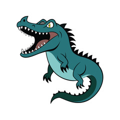 wild angry crocodile vector icon isolated on white background