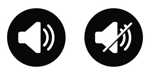Speaker icon vector illustration, Volume control sign, Audio icon, Media player buttons icon, mute symbol, Silent sign