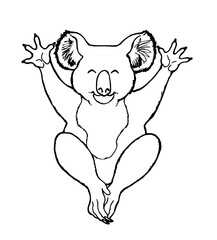 Loving, cute koala (line art / coloring version).