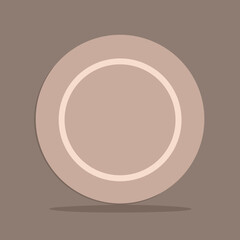 Simple flat illustration of a round plate with a subtle rim on a muted background