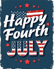 USA Independence Day Greeting – Happy 4th of July with Flag Art.