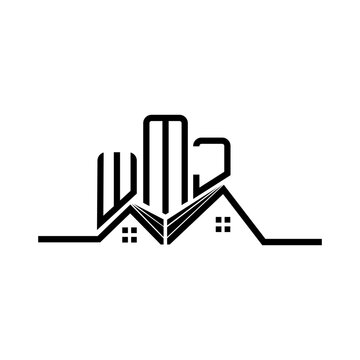 WMJ Real State logo design, WMJ simple and modern logo. WMJ luxurious alphabet design