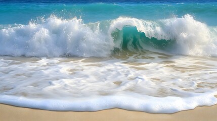 Stunning Ocean Wave Crashing on Sandy Beach