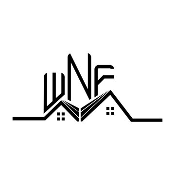 WNF Real State logo design, WNF simple and modern logo. WNF luxurious alphabet design