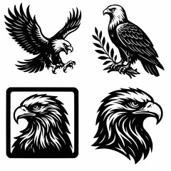 Obraz premium Majestic Quartet: Four Eagle Victor Illustration