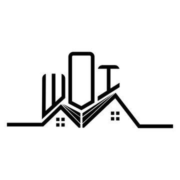 WOI Real State logo design, WOI simple and modern logo. WOI luxurious alphabet design