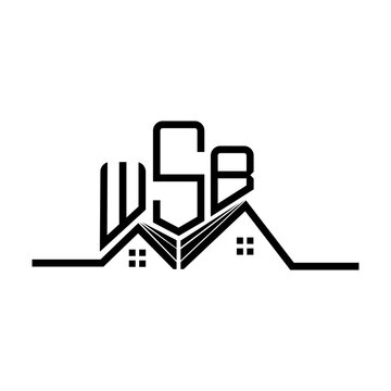 WSB Real State logo design, WSB simple and modern logo. WSB luxurious alphabet design