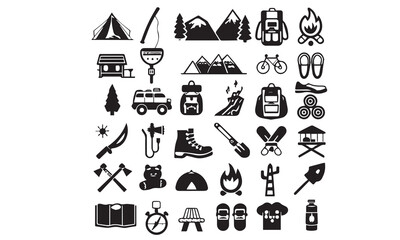 Camping Adventure Icon Set