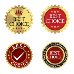 Best Choice Label Set Illustration Gold Label: The Best Choice Template. Vector Illustration EPS10