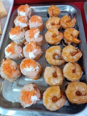 Fried Shrimp Sushi in the market