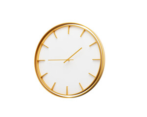 Minimalistic Golden Frame Wall Clock 01 45 One Forty Five 1 45 For Modern Interiors 3D Illustration