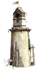 3D rendered old Caribbean house and structure - 3D illustration