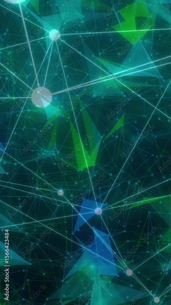 Poster animation of network of connections over globe of shapes