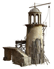 3D rendered old Caribbean house and structure - 3D illustration