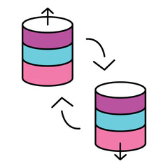 Server Performance And Database Migration Vector Icon