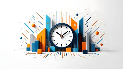 Time management clock abstract concept for business efficiency productivity deadline