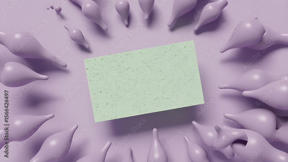 Fototapete a vibrant abstract background features a light green rectangle surrounded by dynamic purple liquid b