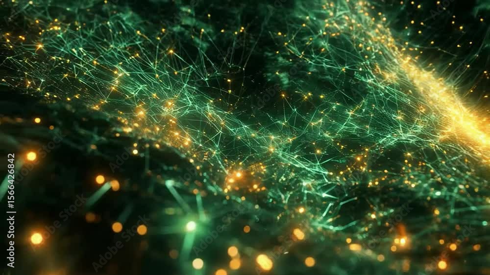 Wall mural abstract visualization of data and networks. great for presentations of technology companies and sta