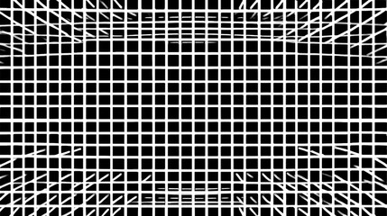 Futuristic Grid Tunnel with Bright Lighting and Symmetrical Design