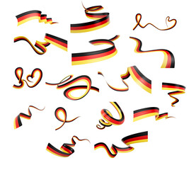 Set Of Different Style Of Germany Wavy Abstract Ribbon Flags 3d Illustration