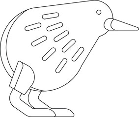 Detailed line drawing of a bird, ready for use in coloring books, flashcards, and creative design projects.