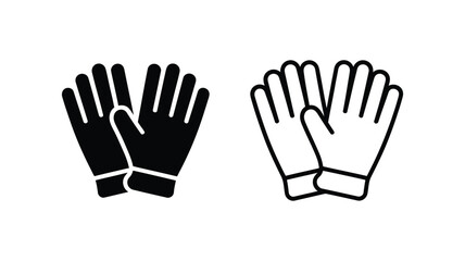 Vector art of a pair of gloves in black and white isolated on white background