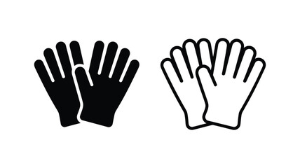 Obraz premium Vector art of a pair of fashionable gloves in black and white isolated on white background