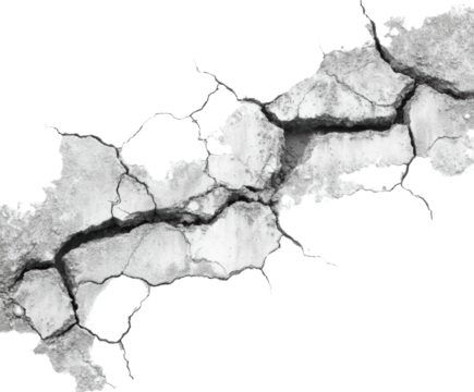 Cracked ground event earthquake damage urban area texture aerial view risk analysis