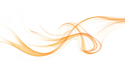 Orange Smoke Wave on transparent background