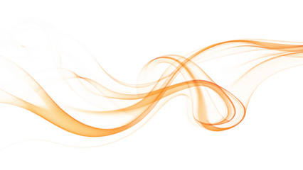 Orange Smoke Wave on transparent background