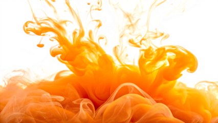 Orange Smoke Wave on transparent background