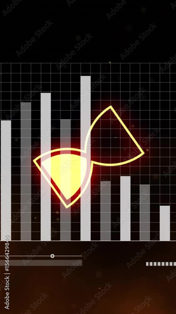 Poster animation of data processing over hourglass and diagrams