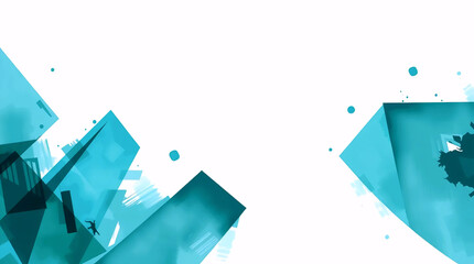 minimal abstract mountain landscape with blue geometric shapes and smooth gradient background in modern flat design