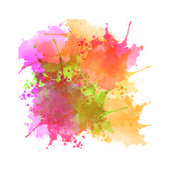 Red ink splatter with paint drops and grunge texture